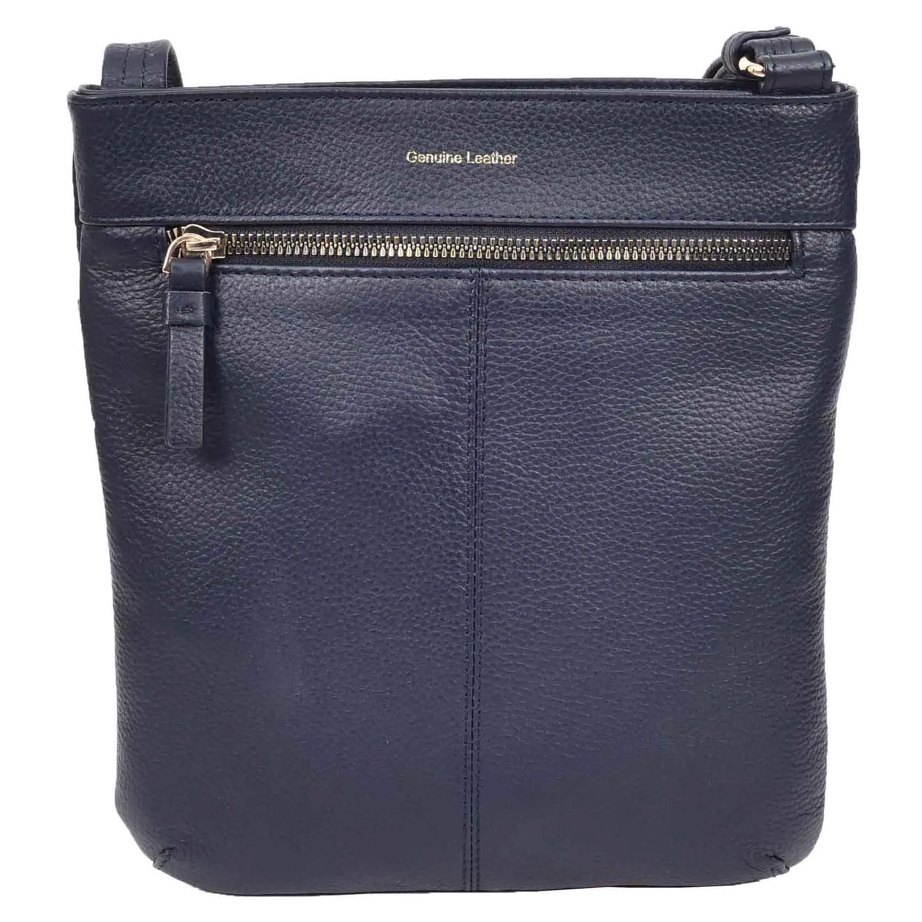 Womens Leather Crossbody Sling Bag Multi Pockets Messenger Skye Navy