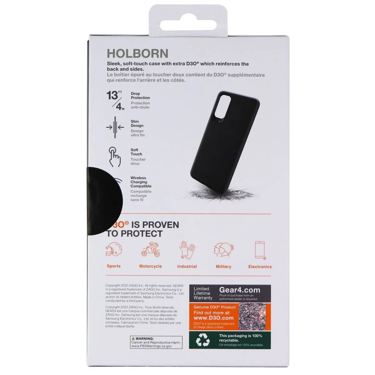 ZAGG Holborn Series Hybrid Case for Samsung Galaxy S20 5G UW - Matte Black